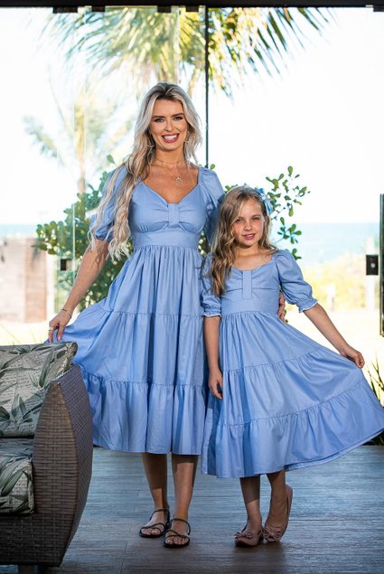Vestido Adulto Loja Roupa Mae E Filha Iguais Aniversário Vestido