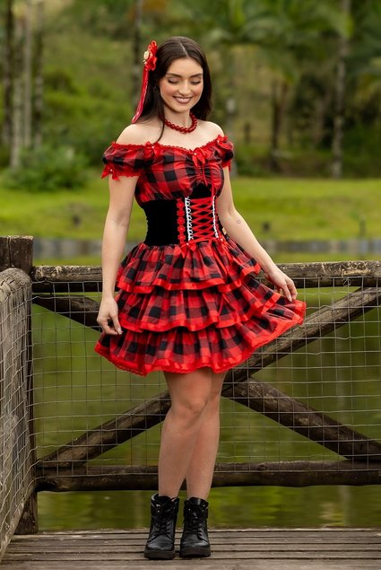 Saia Xadrez Roupas Festa Junina Feminina Moderna Saia Xadrez Roupa