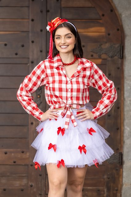 Junina 2023 Look Junino Com Bota Vestido Caipira Roupa De Festa